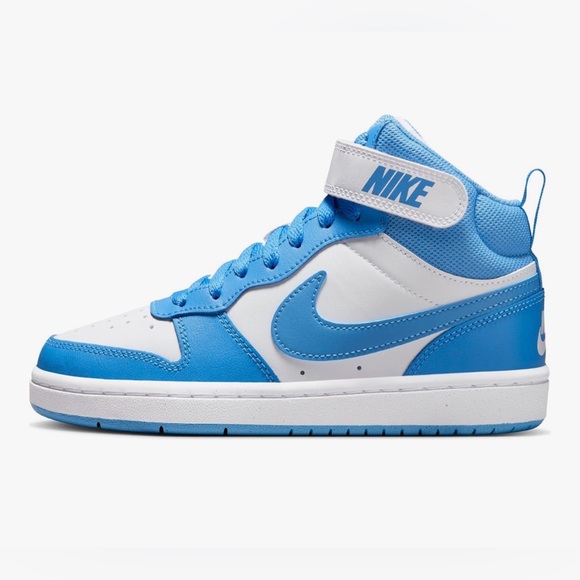 NIB Nike Court Borough Mid 2 Sneaker in White Blue Beyond Sz 5